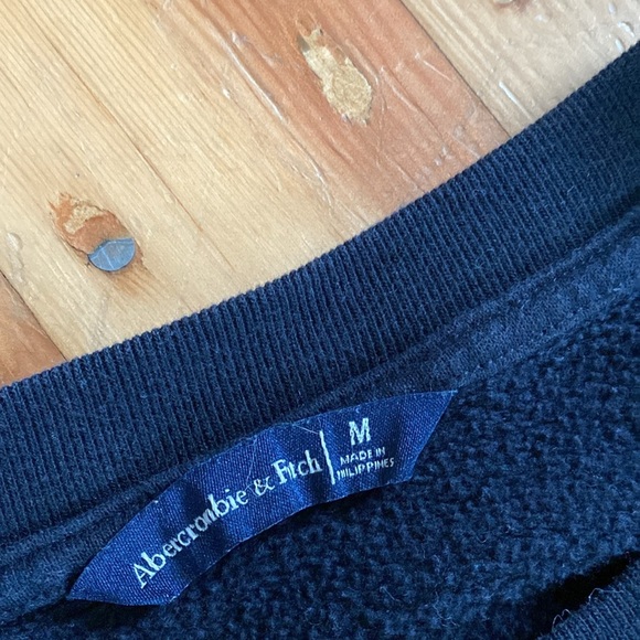 Abercrombie & Fitch Crewneck‎ Black Pullover Sweatshirt Medium - Picture 4 of 5
